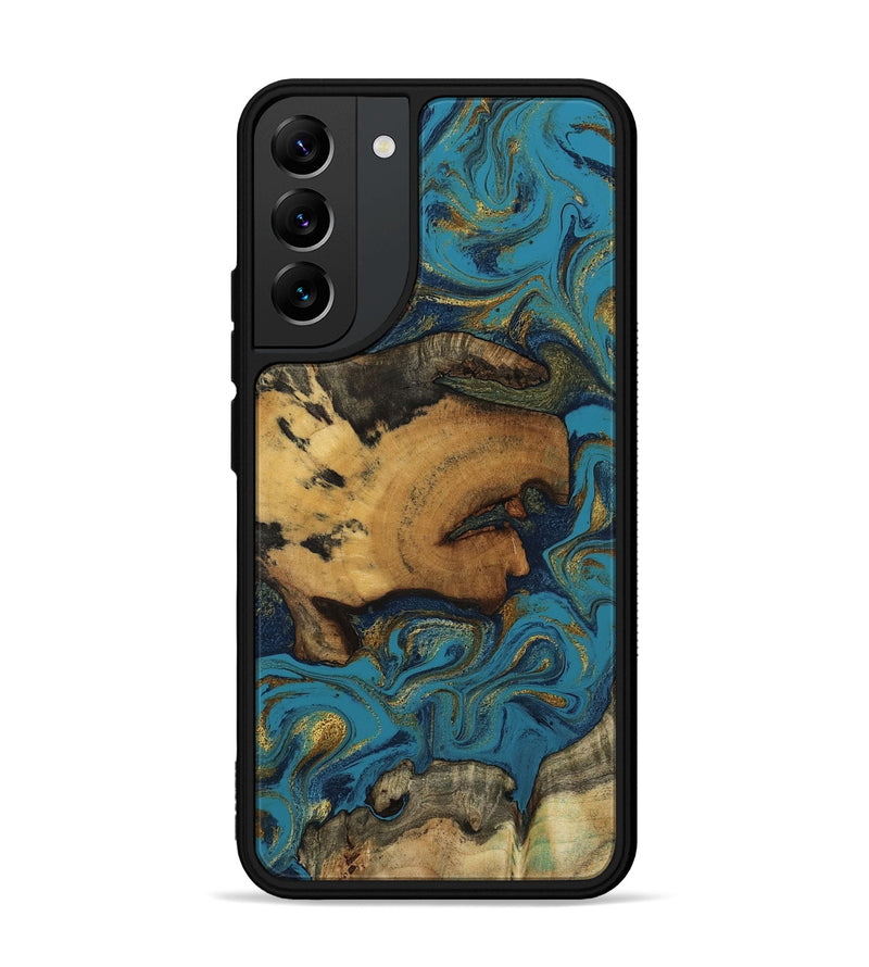 Galaxy S22 Plus Wood Phone Case - Scarlet (Teal & Gold, 800425)