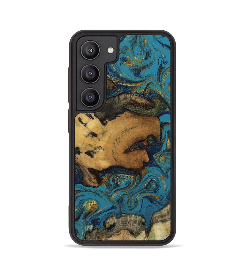 Galaxy S23 Wood Phone Case - Scarlet (Teal & Gold, 800425)