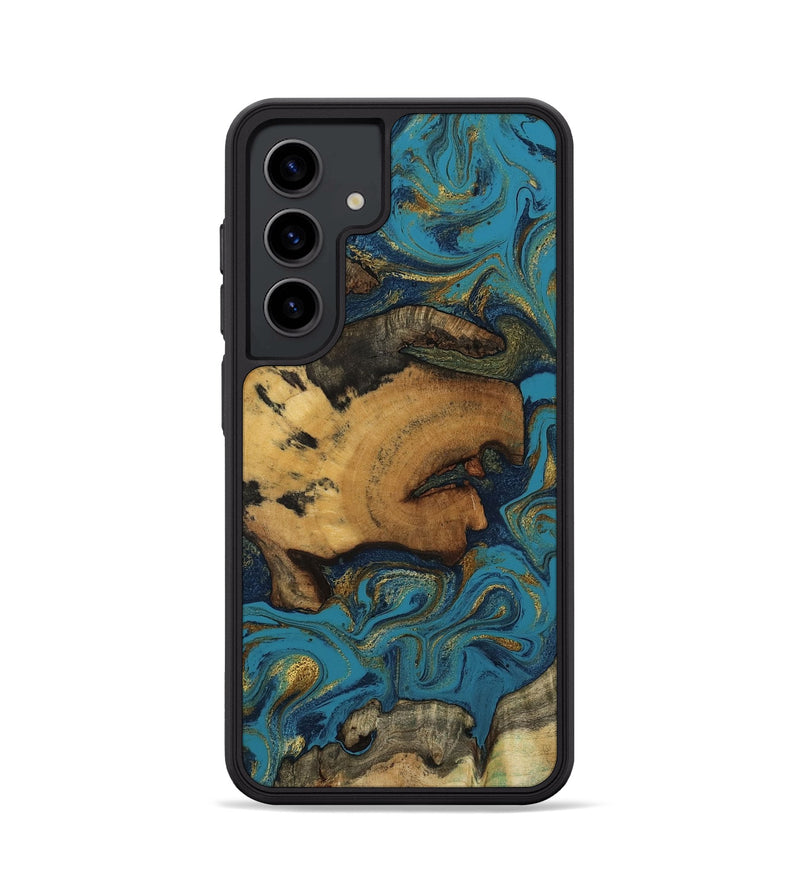 Galaxy S24 Wood Phone Case - Scarlet (Teal & Gold, 800425)