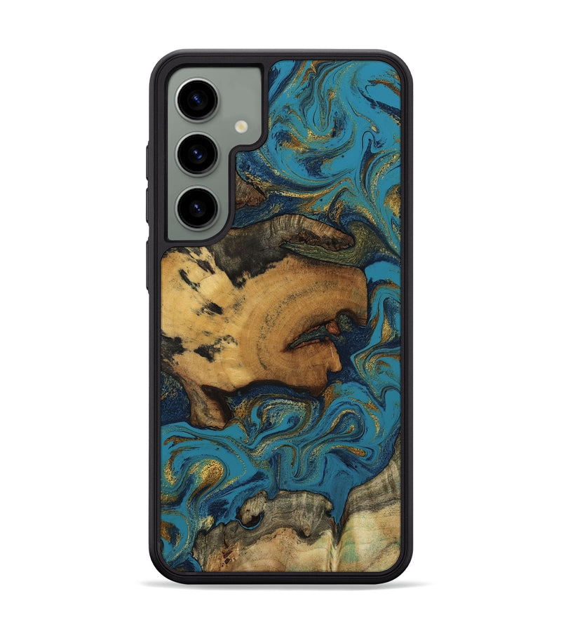 Galaxy S24 Plus Wood Phone Case - Scarlet (Teal & Gold, 800425)