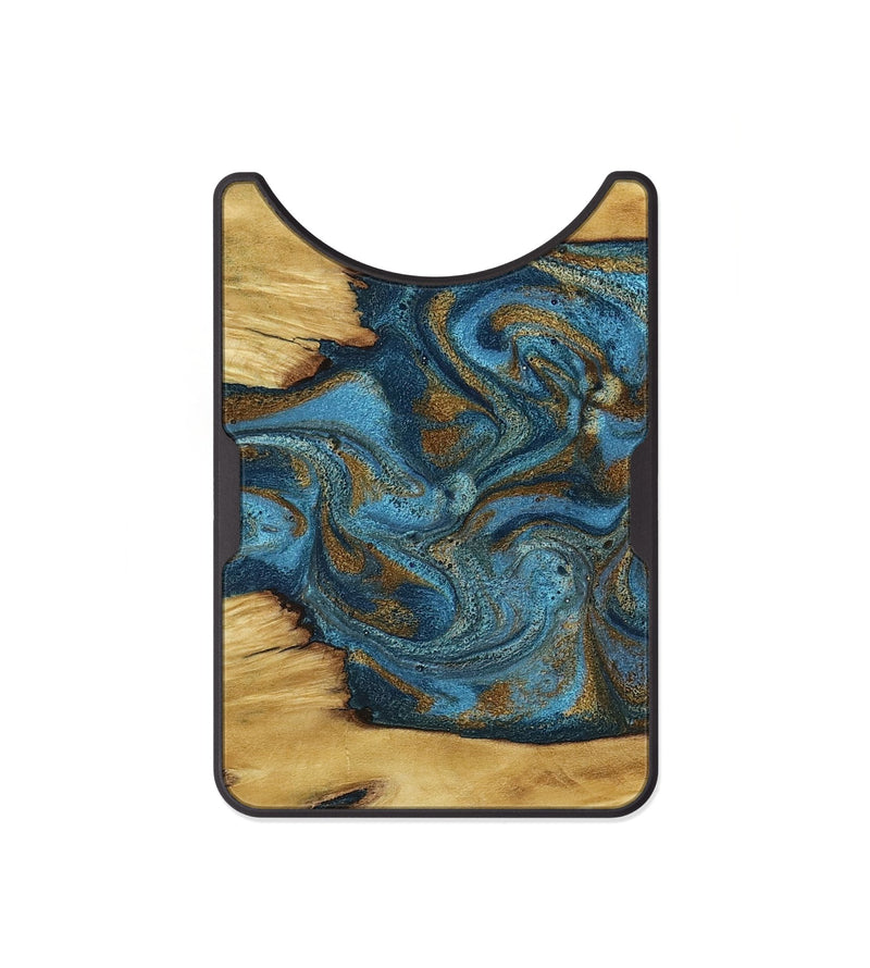 Alloy Wood Wallet - Jodie (Teal & Gold, 800426)
