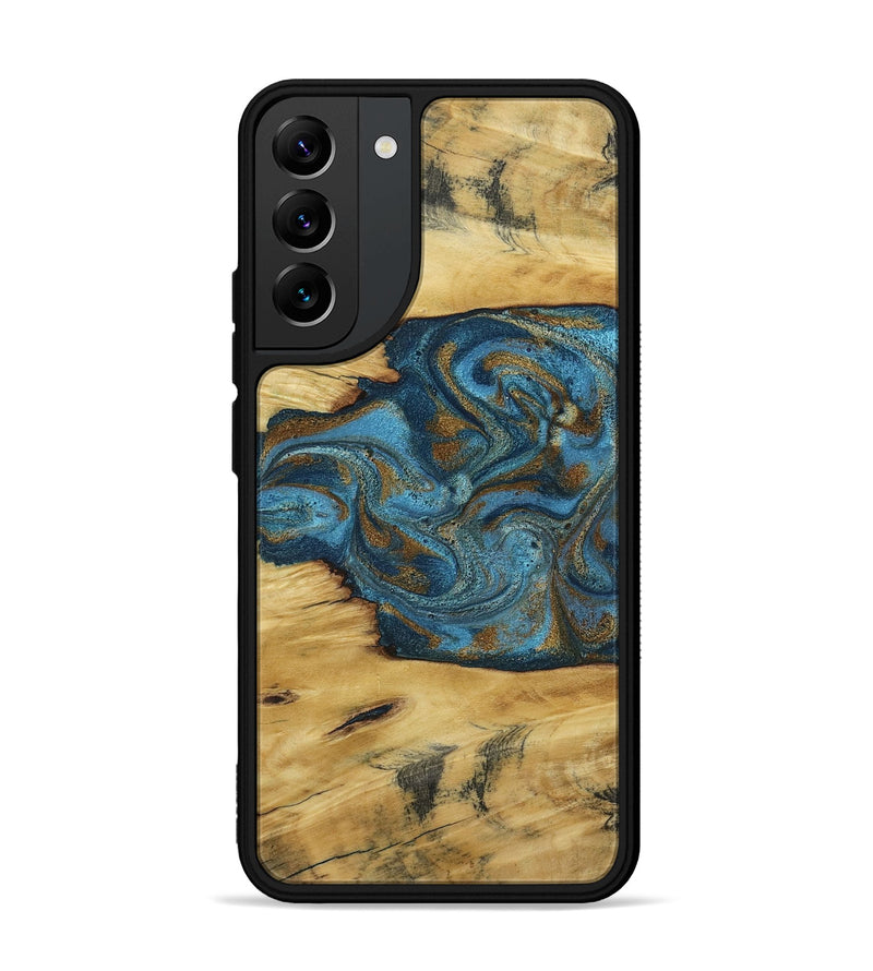 Galaxy S22 Plus Wood Phone Case - Jodie (Teal & Gold, 800426)