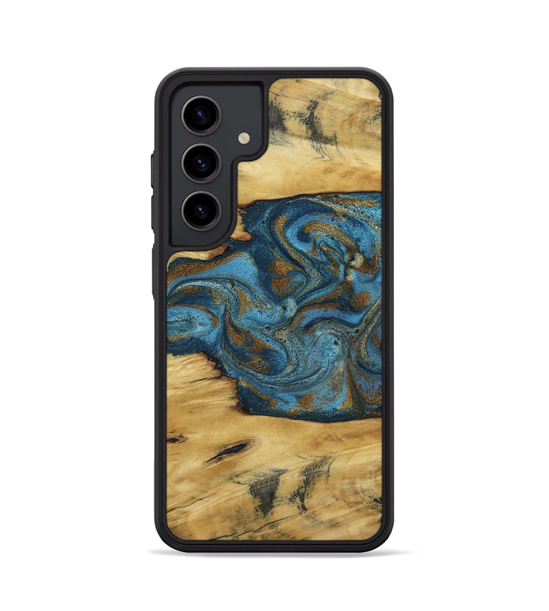 Galaxy S24 Wood Phone Case - Jodie (Teal & Gold, 800426)