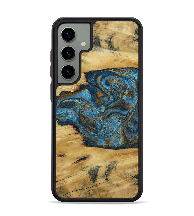 Galaxy S24 Plus Wood Phone Case - Jodie (Teal & Gold, 800426)