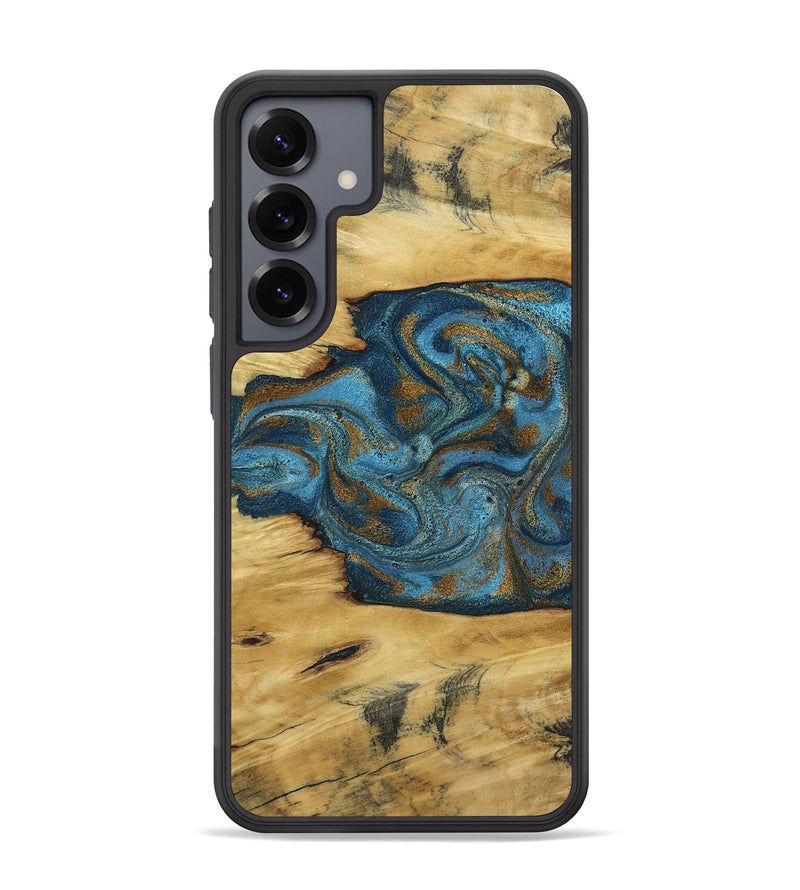 Galaxy S25 Plus Wood Phone Case - Jodie (Teal & Gold, 800426)