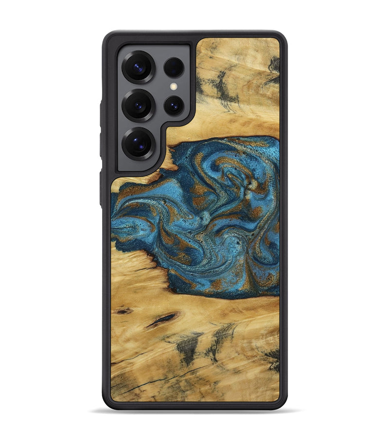 Galaxy S25 Ultra Wood Phone Case - Jodie (Teal & Gold, 800426)