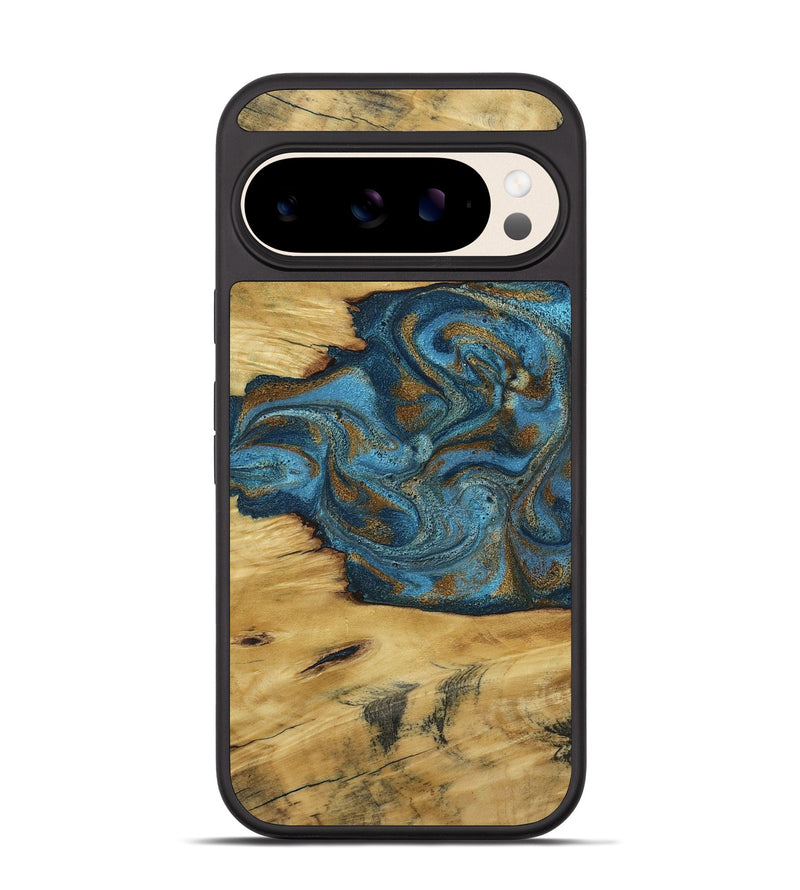 Pixel 10 Wood Phone Case - Jodie (Teal & Gold, 800426)