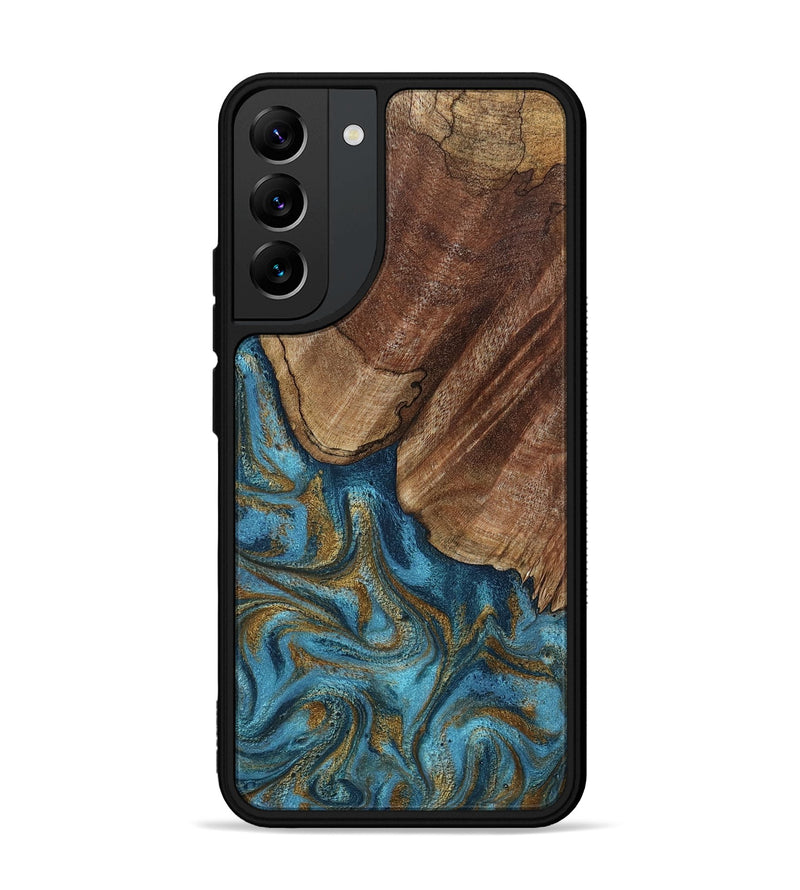 Galaxy S22 Plus Wood Phone Case - Coy (Teal & Gold, 800427)