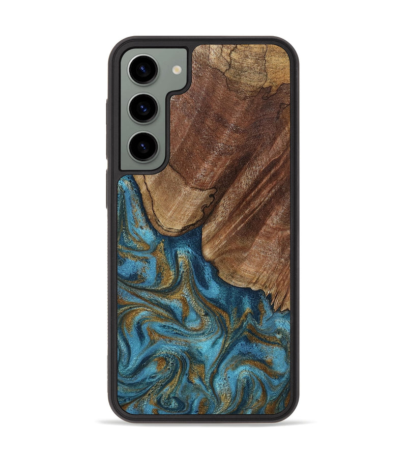 Galaxy S23 Plus Wood Phone Case - Coy (Teal & Gold, 800427)