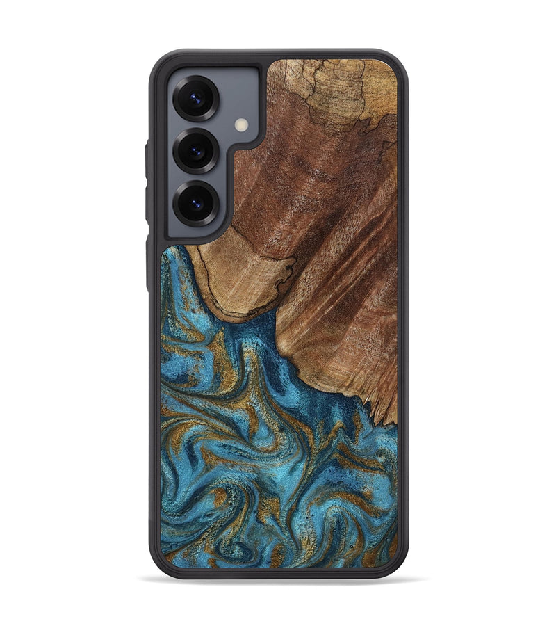 Galaxy S25 Plus Wood Phone Case - Coy (Teal & Gold, 800427)