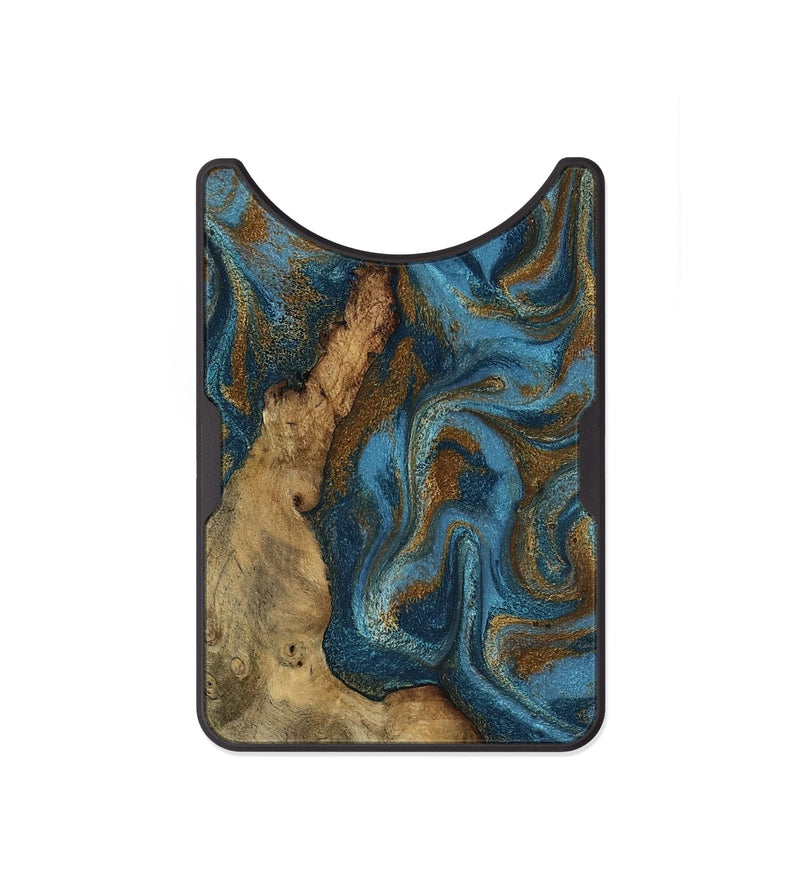 Alloy Wood Wallet - Adan (Teal & Gold, 800429)