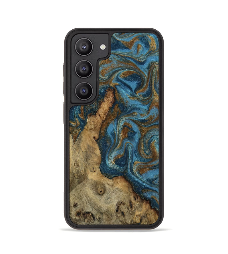Galaxy S23 Wood Phone Case - Adan (Teal & Gold, 800429)