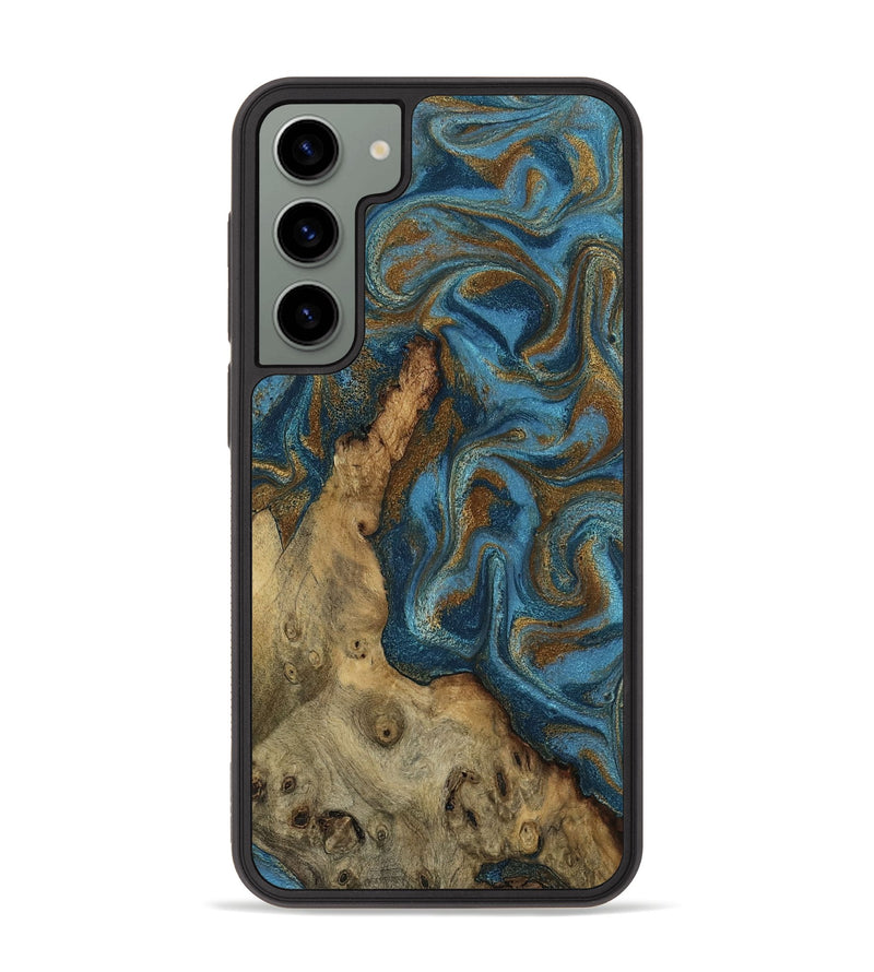 Galaxy S23 Plus Wood Phone Case - Adan (Teal & Gold, 800429)