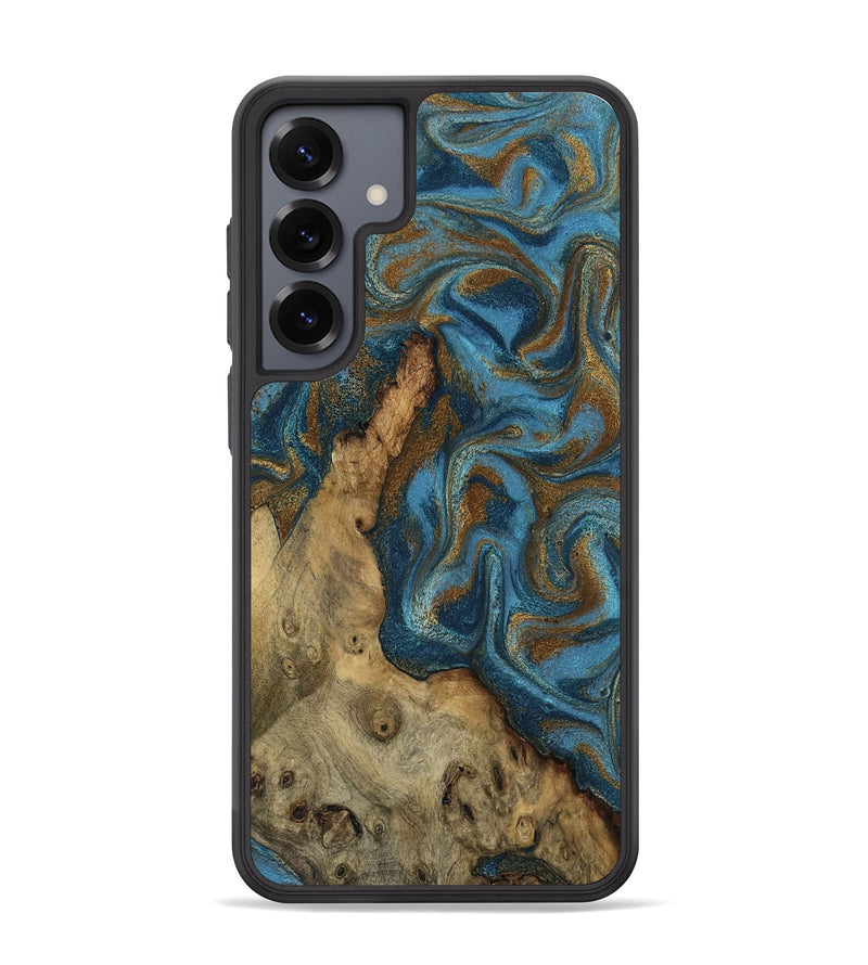 Galaxy S25 Plus Wood Phone Case - Adan (Teal & Gold, 800429)