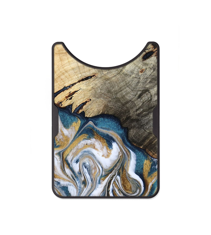 Alloy Wood Wallet - Esther (Teal & Gold, 800430)