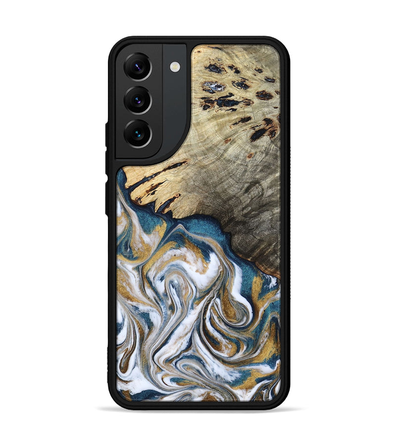 Galaxy S22 Plus Wood Phone Case - Esther (Teal & Gold, 800430)
