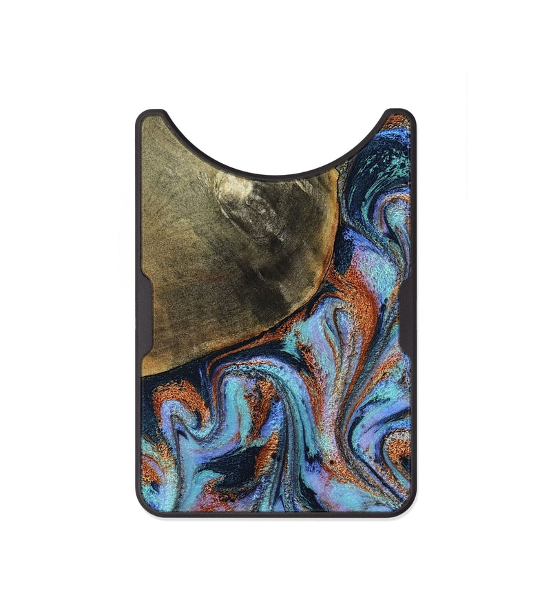 Alloy Wood Wallet - Dallas (Teal & Gold, 800431)