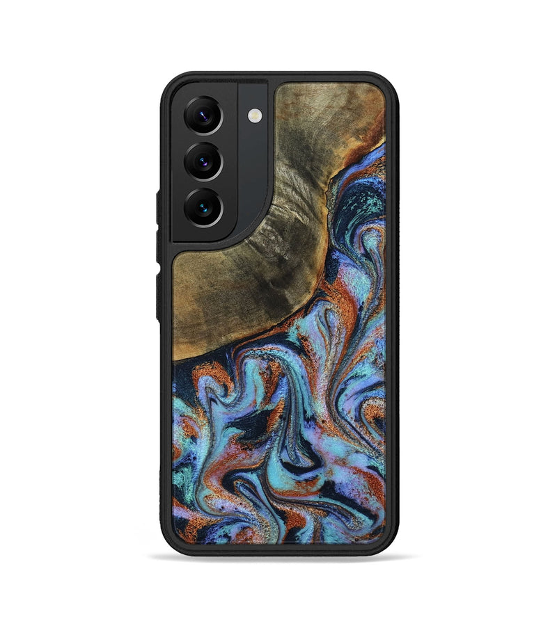 Galaxy S22 Wood Phone Case - Dallas (Teal & Gold, 800431)