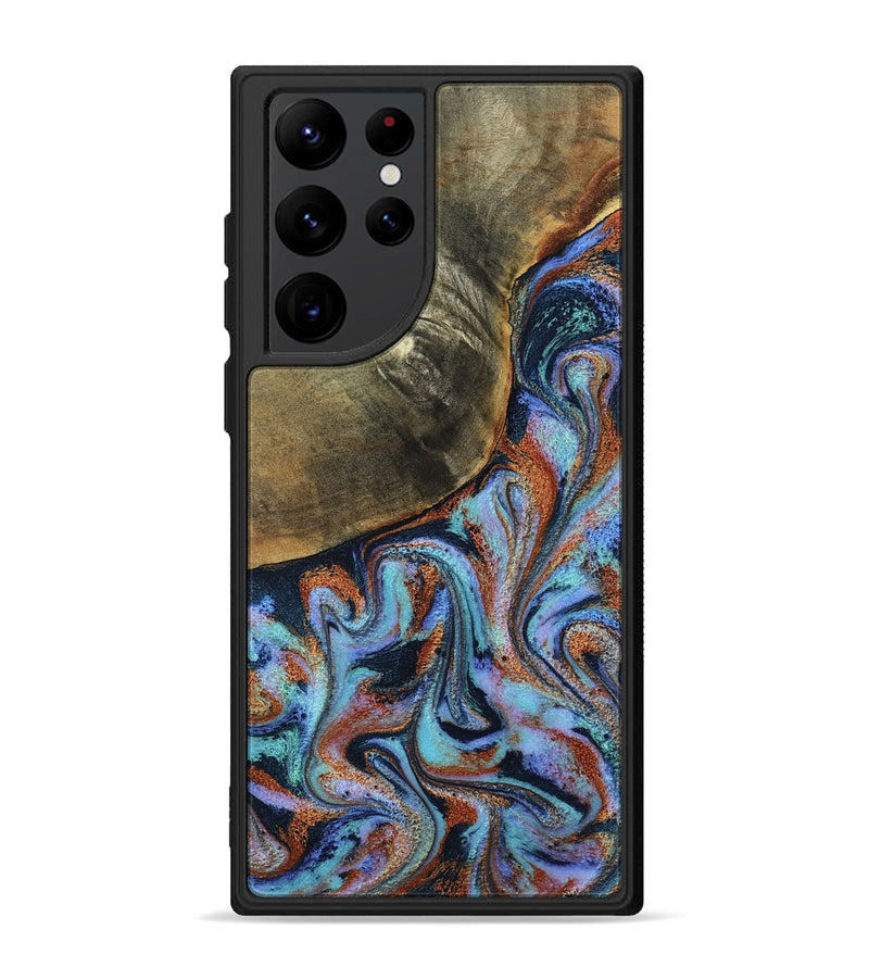 Galaxy S22 Ultra Wood Phone Case - Dallas (Teal & Gold, 800431)