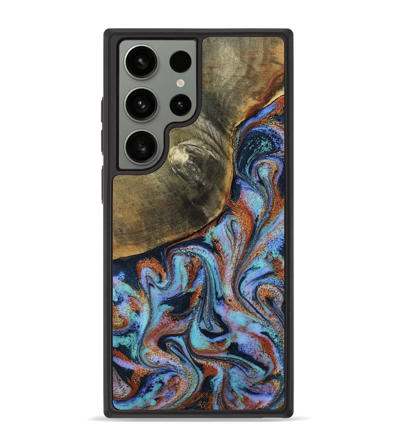 Galaxy S23 Ultra Wood Phone Case - Dallas (Teal & Gold, 800431)