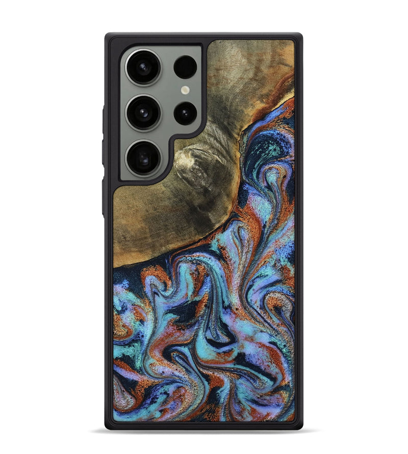 Galaxy S24 Ultra Wood Phone Case - Dallas (Teal & Gold, 800431)