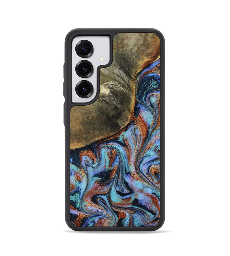 Galaxy S25 Wood Phone Case - Dallas (Teal & Gold, 800431)