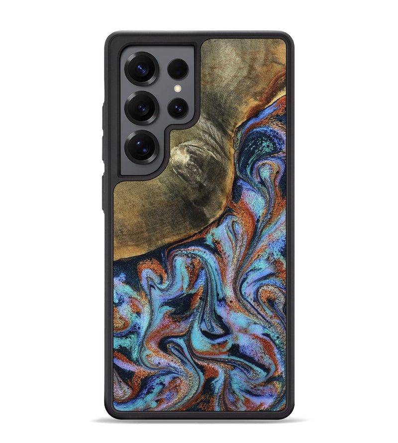 Galaxy S25 Ultra Wood Phone Case - Dallas (Teal & Gold, 800431)