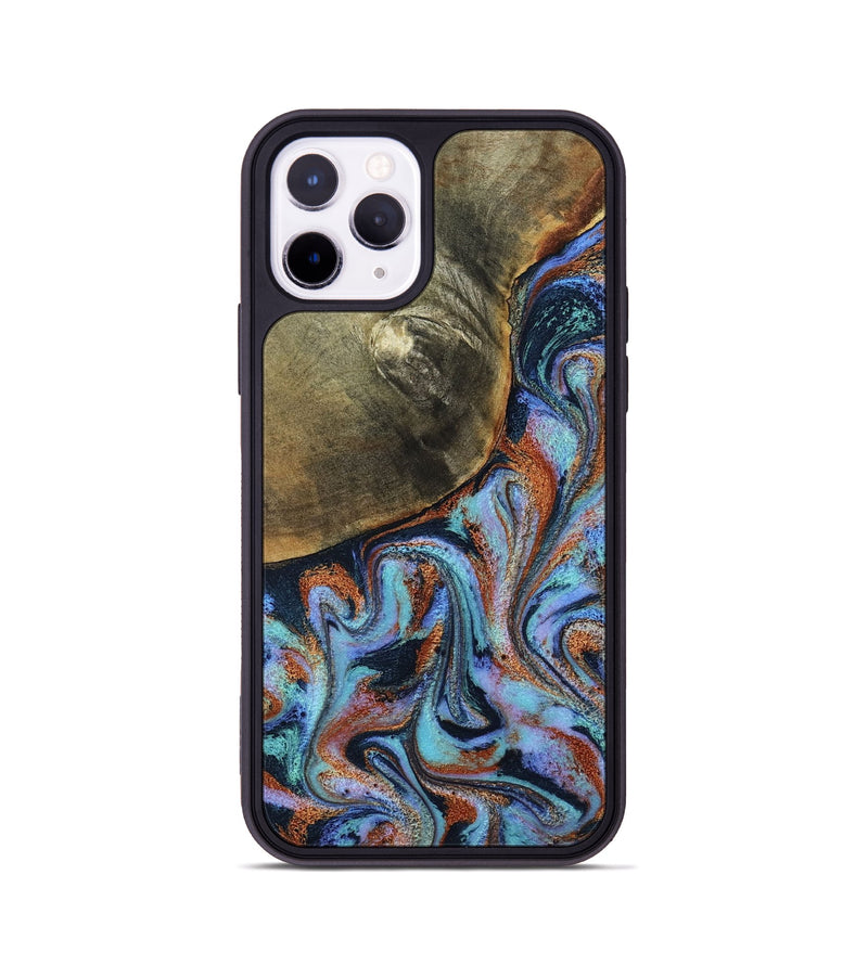 iPhone 11 Pro Wood Phone Case - Dallas (Teal & Gold, 800431)