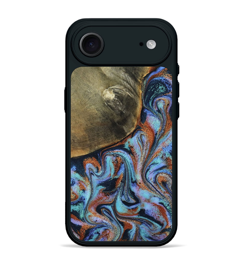 iPhone 17 Air Wood Phone Case - Dallas (Teal & Gold, 800431)