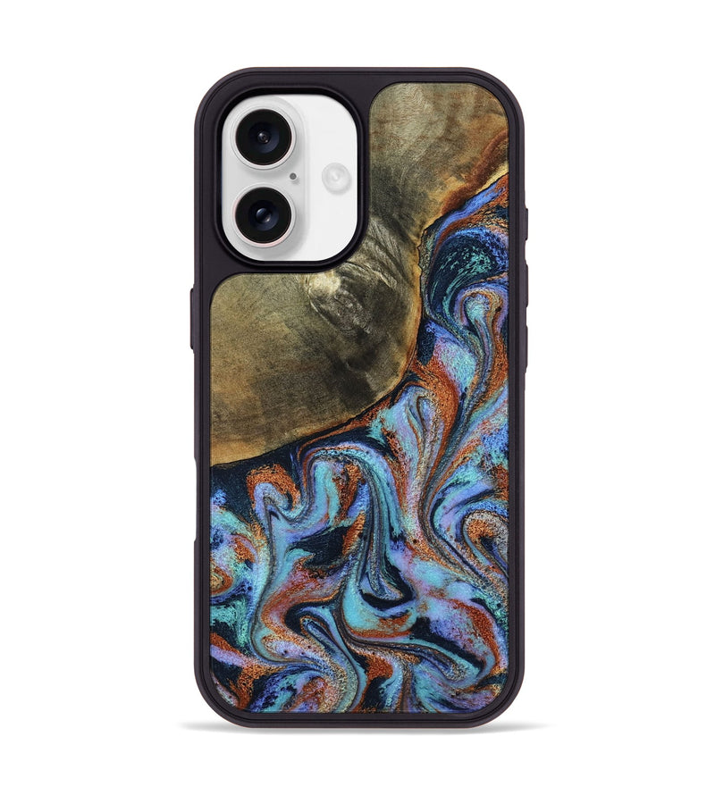 iPhone 17 Wood Phone Case - Dallas (Teal & Gold, 800431)