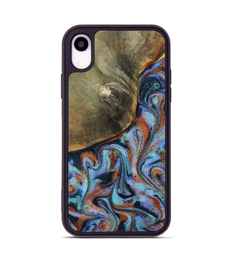 iPhone Xr Wood Phone Case - Dallas (Teal & Gold, 800431)