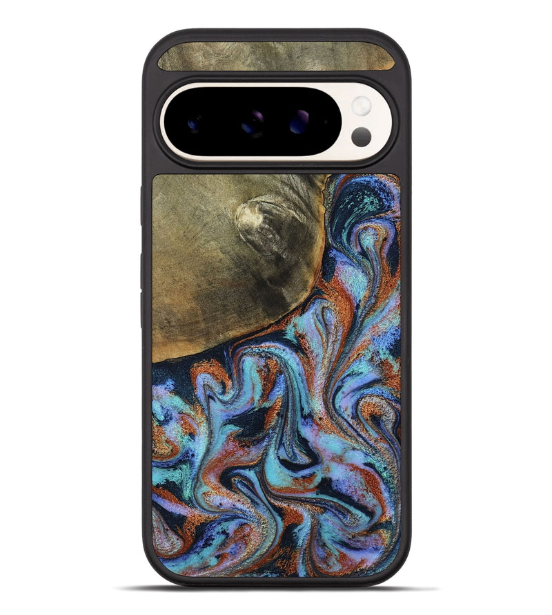 Pixel 10 Pro XL Wood Phone Case - Dallas (Teal & Gold, 800431)