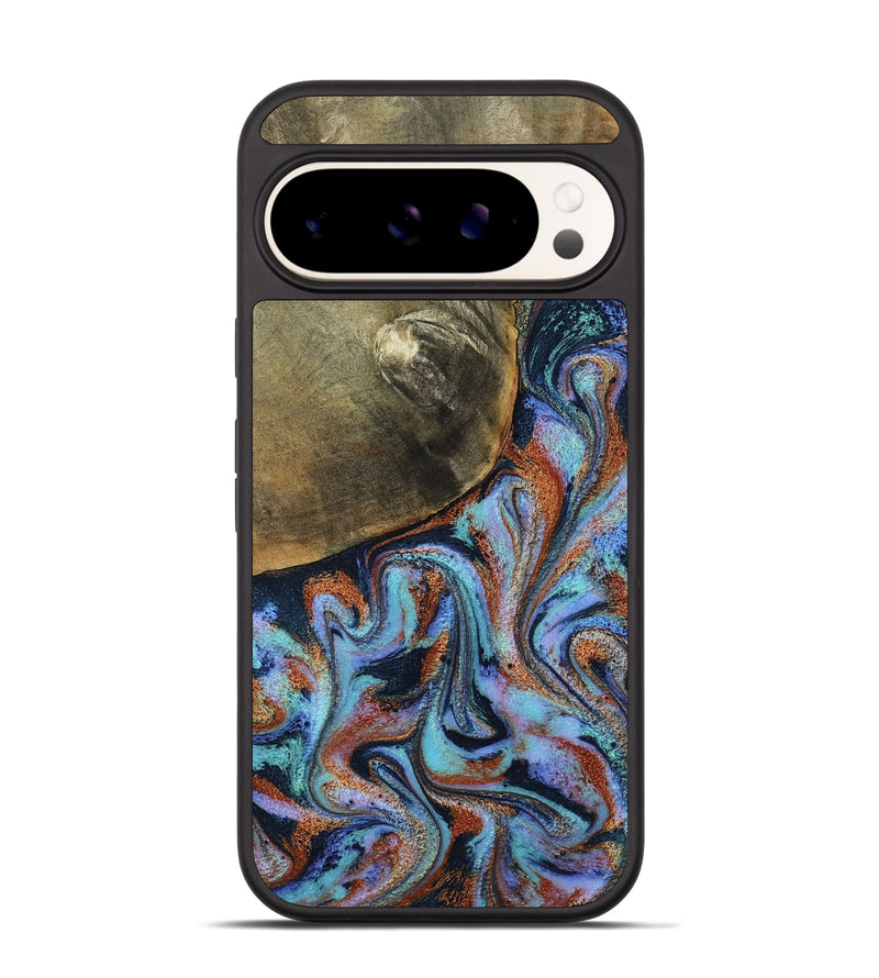 Pixel 9 Wood Phone Case - Dallas (Teal & Gold, 800431)