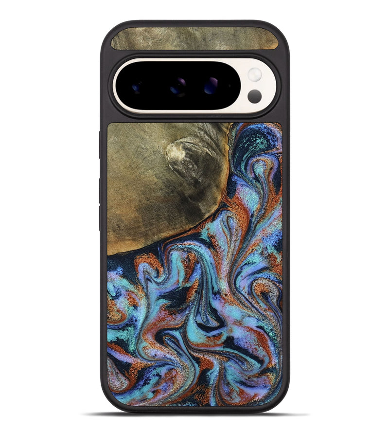 Pixel 9 Pro XL Wood Phone Case - Dallas (Teal & Gold, 800431)