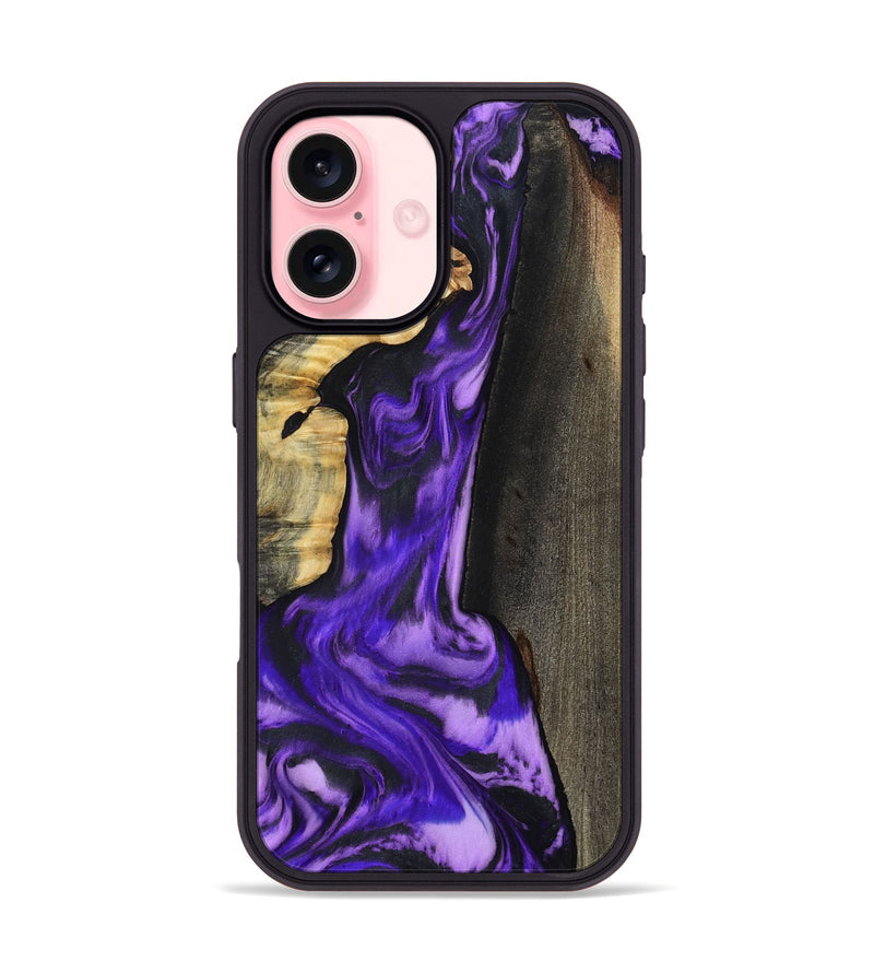 iPhone 16 Wood Phone Case - Casey (Purple, 800433)