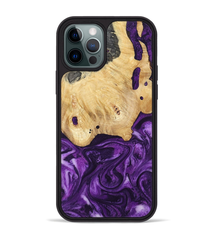 iPhone 12 Pro Max Wood Phone Case - Sadye (Purple, 800435)