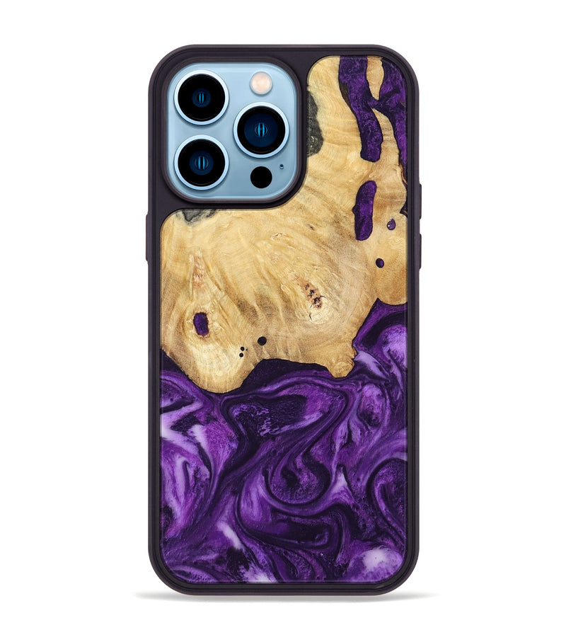 iPhone 14 Pro Max Wood Phone Case - Sadye (Purple, 800435)