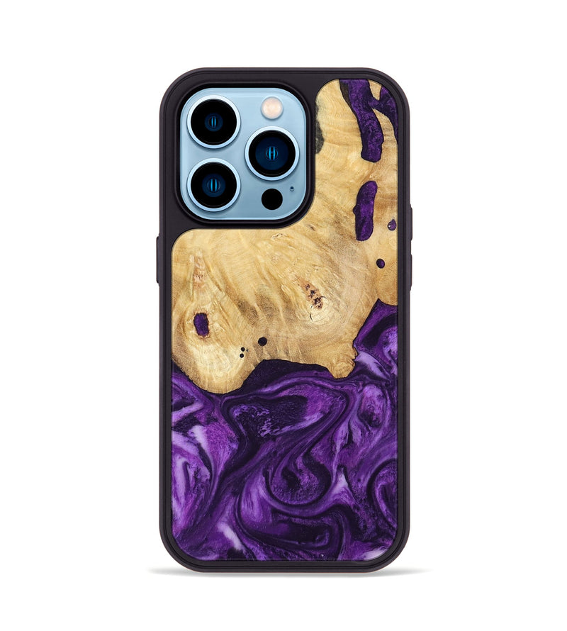 iPhone 14 Pro Wood Phone Case - Sadye (Purple, 800435)