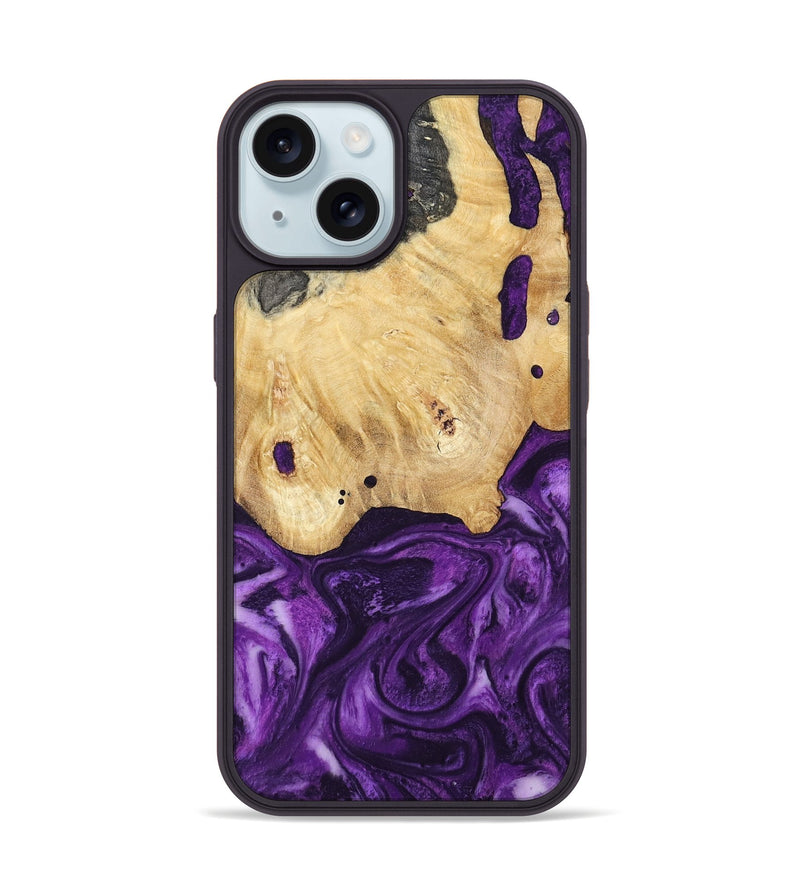 iPhone 15 Wood Phone Case - Sadye (Purple, 800435)
