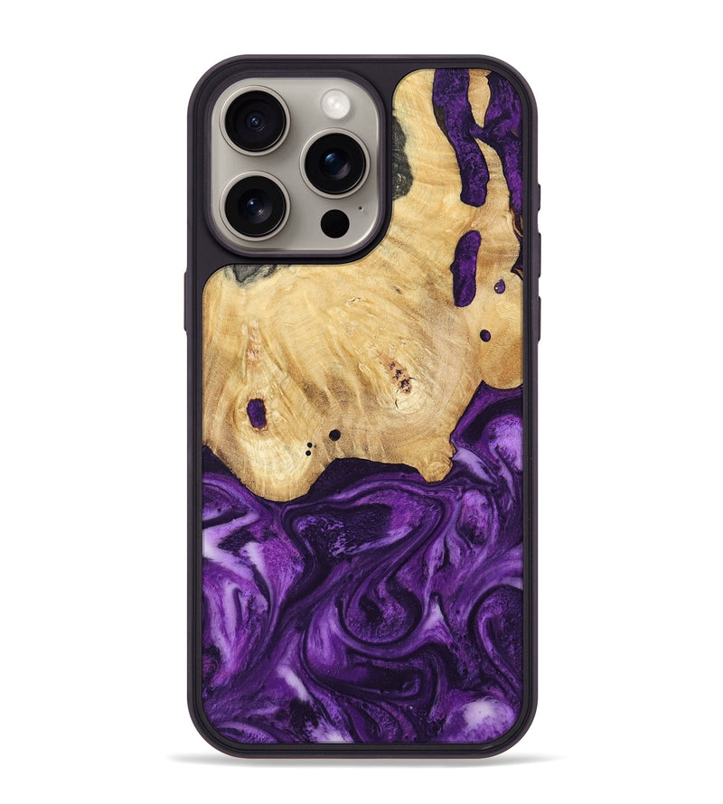 iPhone 15 Pro Max Wood Phone Case - Sadye (Purple, 800435)