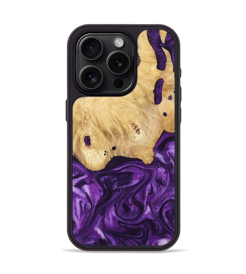 iPhone 15 Pro Wood Phone Case - Sadye (Purple, 800435)
