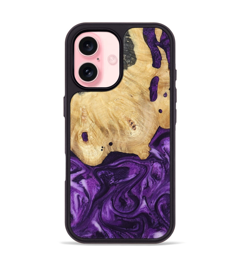iPhone 16 Wood Phone Case - Sadye (Purple, 800435)