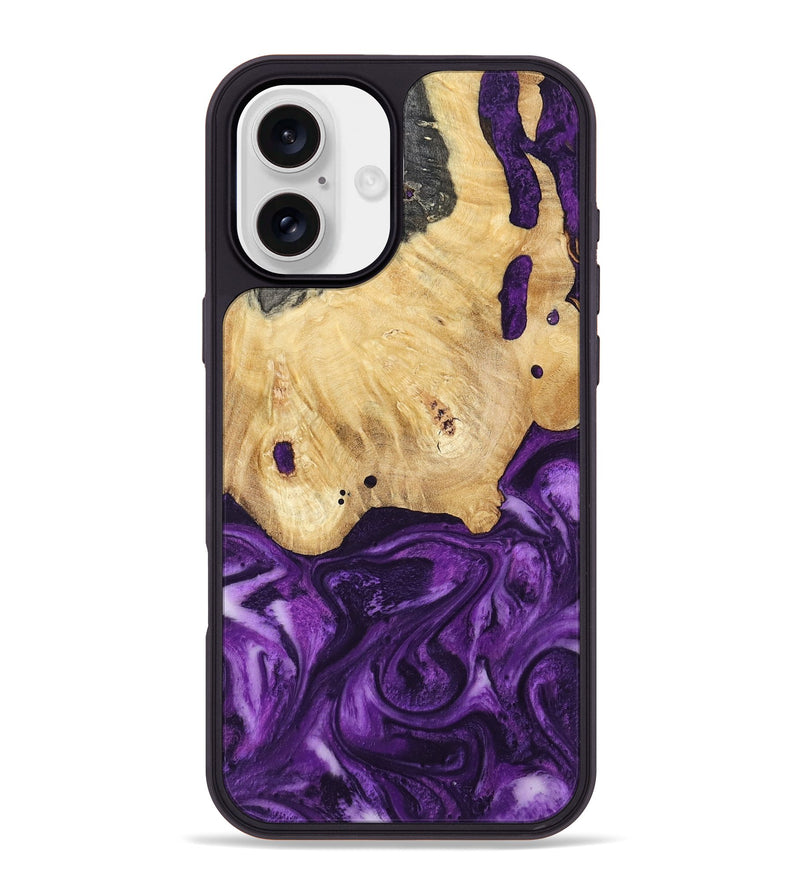 iPhone 16 Plus Wood Phone Case - Sadye (Purple, 800435)