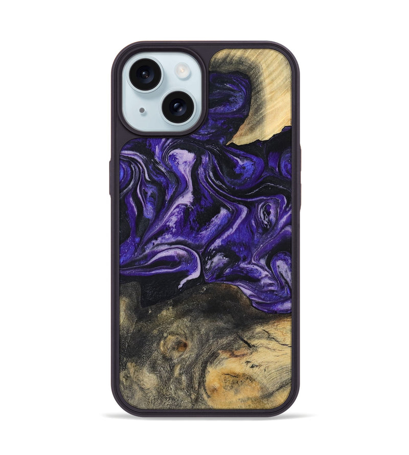 iPhone 15 Wood Phone Case - Roma (Purple, 800436)