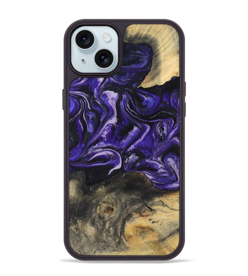 iPhone 15 Plus Wood Phone Case - Roma (Purple, 800436)