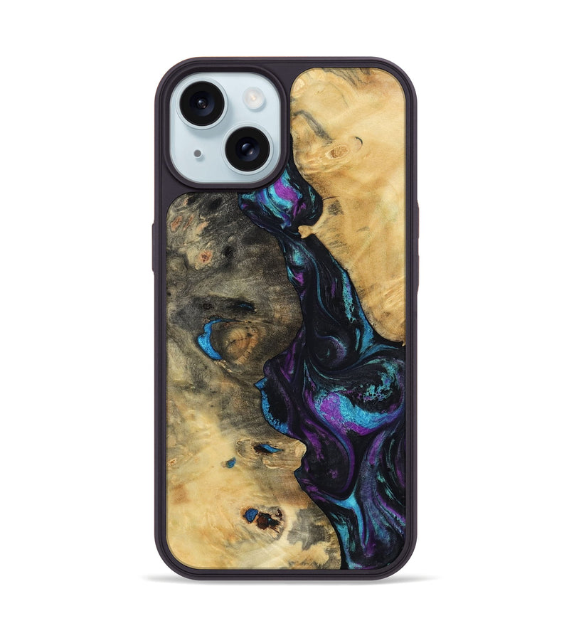 iPhone 15 Wood Phone Case - Jo (Purple, 800437)