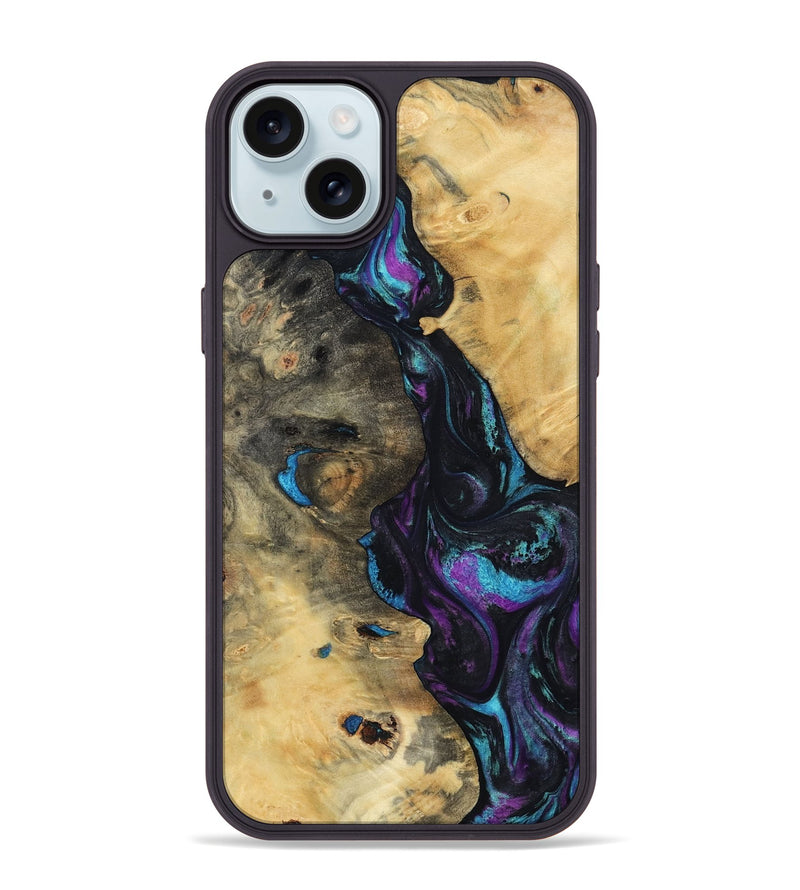 iPhone 15 Plus Wood Phone Case - Jo (Purple, 800437)