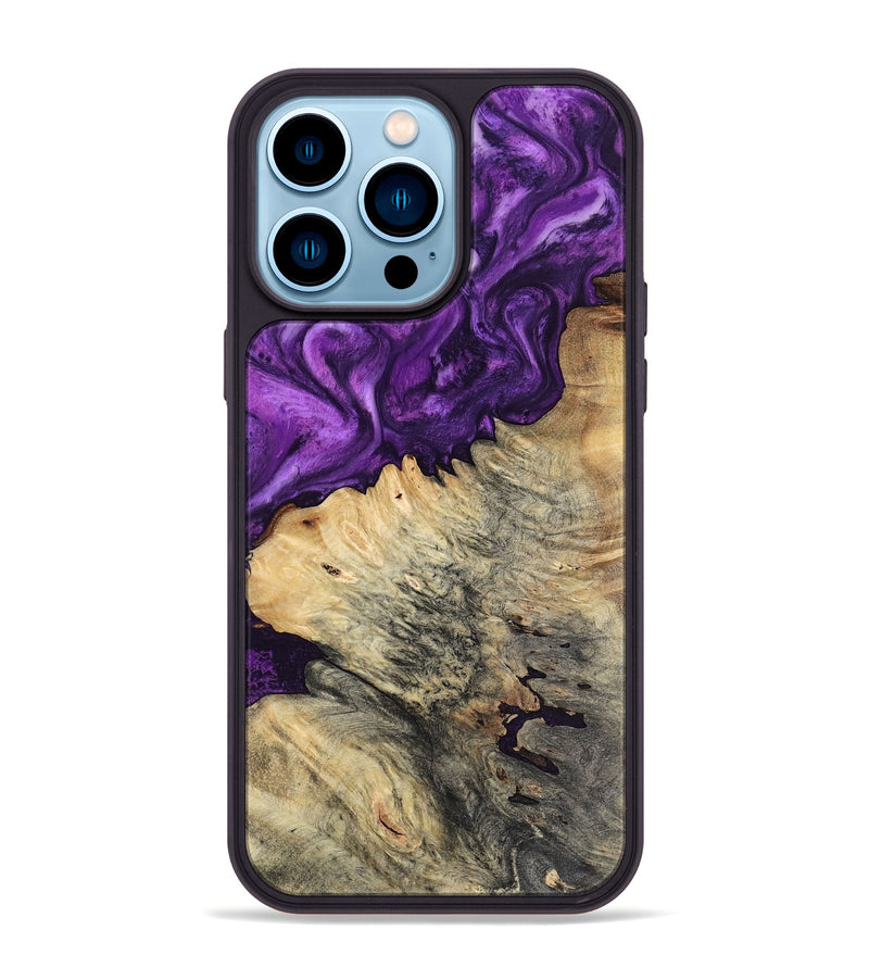 iPhone 14 Pro Max Wood Phone Case - Gian (Purple, 800440)