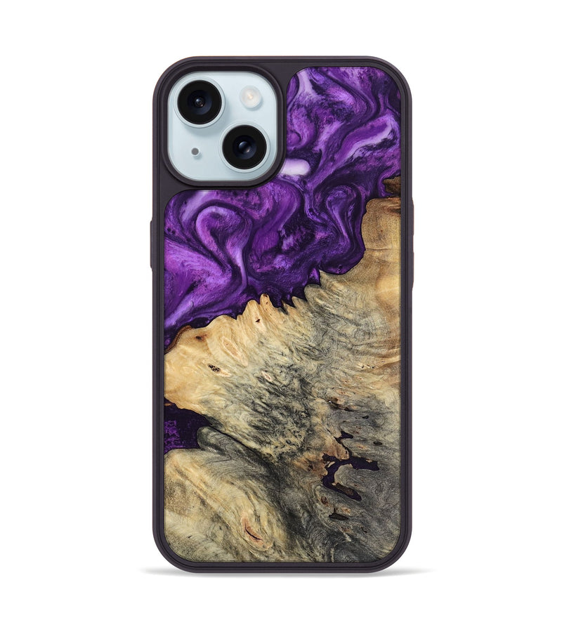iPhone 15 Wood Phone Case - Gian (Purple, 800440)