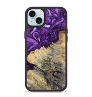 iPhone 15 Plus Wood Phone Case - Gian (Purple, 800440)